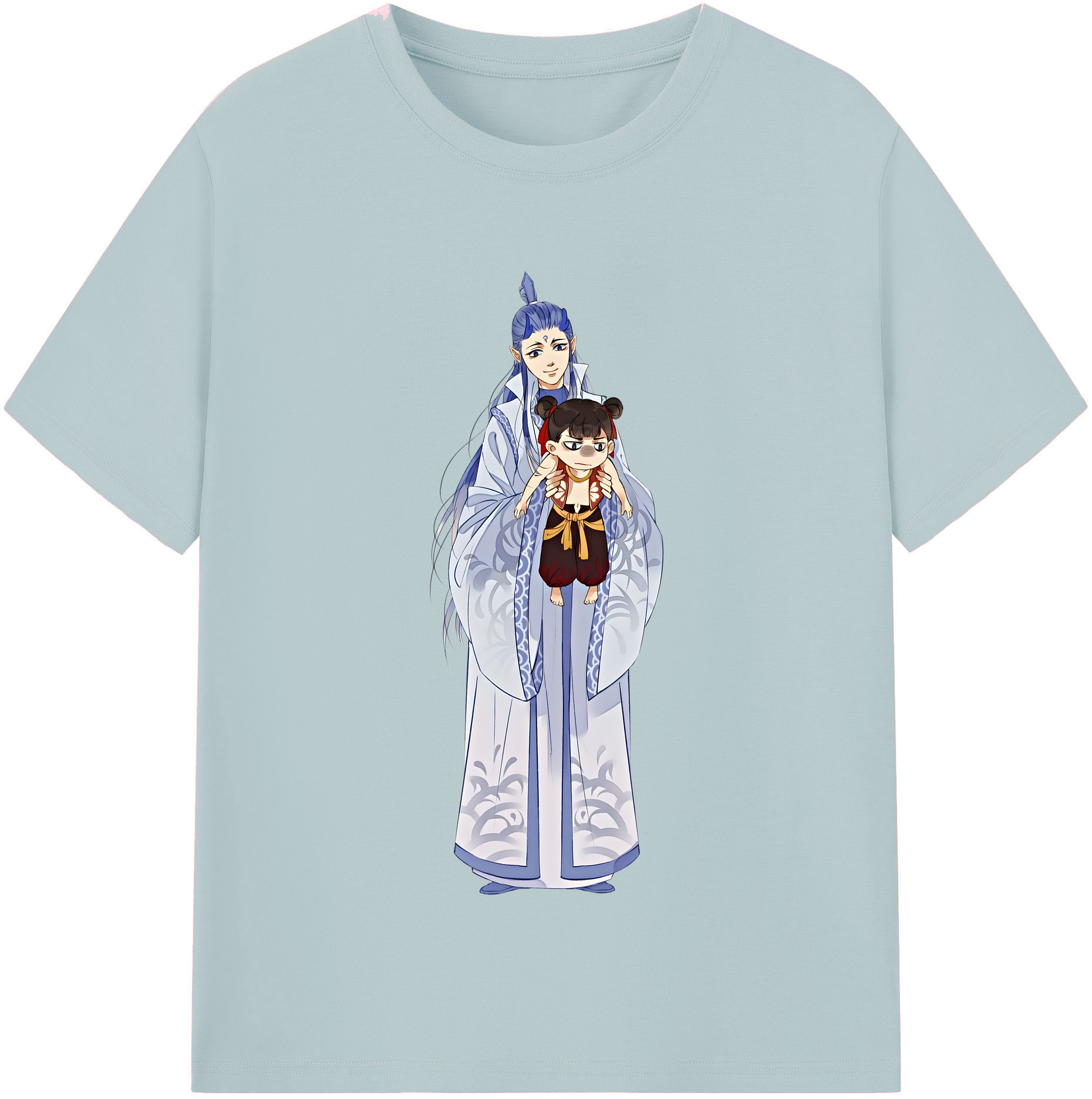 （画像用） Ne Zha 2 ナタ 魔童の大暴れ 綿100％半袖Tシャツ（フロントプリント）